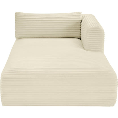 Shaggy Cream Corduroy Performance Fabric Chaise
