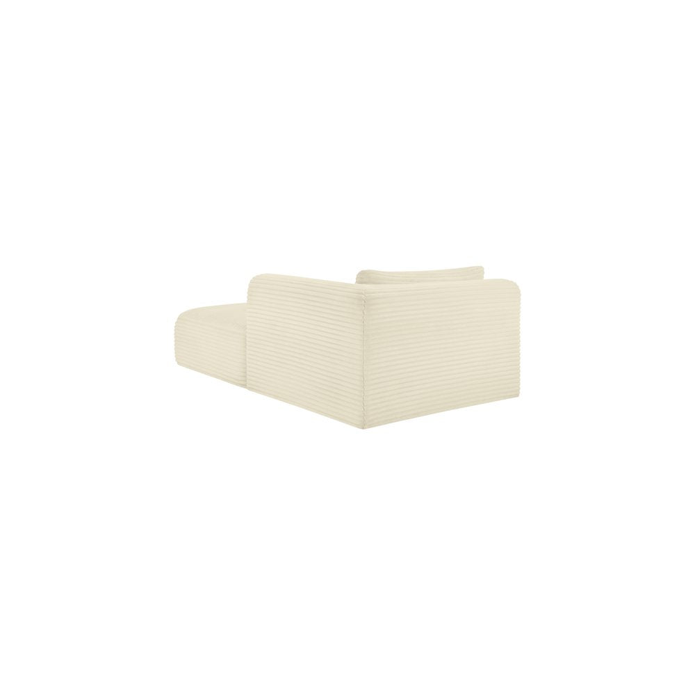 Shaggy Cream Corduroy Performance Fabric Chaise
