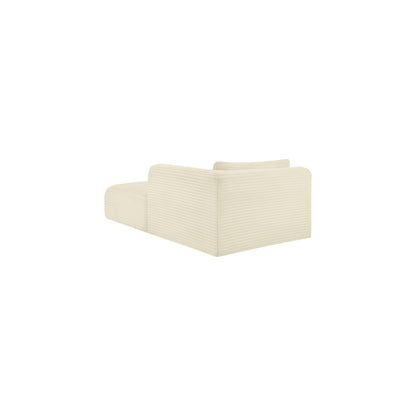 Shaggy Cream Corduroy Performance Fabric Chaise
