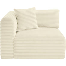 Shaggy Cream Corduroy Performance Fabric Corner Chair