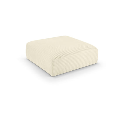 Shaggy Cream Corduroy Performance Fabric Ottoman
