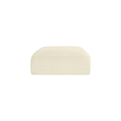 Shaggy Cream Corduroy Performance Fabric Ottoman