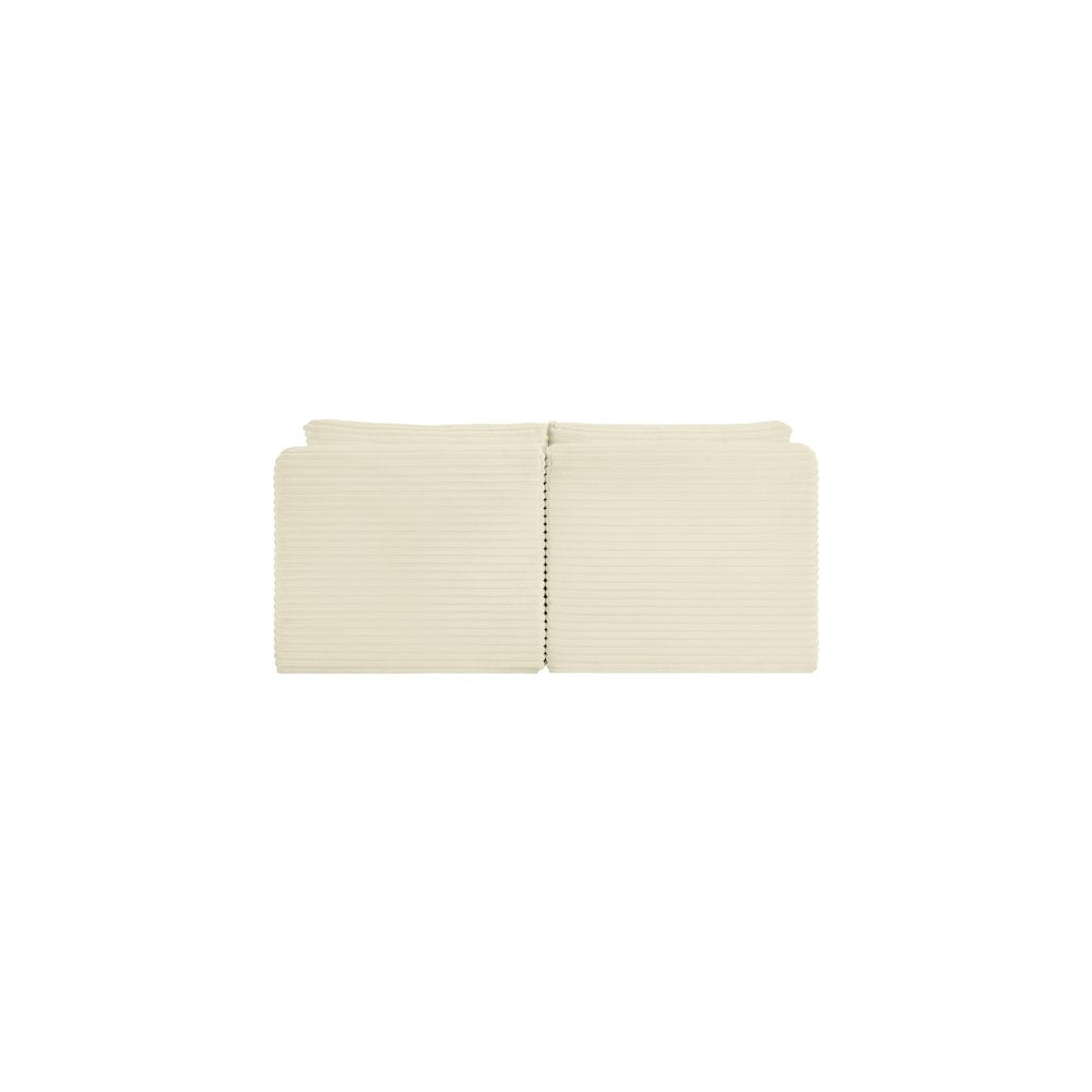 Shaggy Cream Corduroy Performance Fabric Modular Sofa