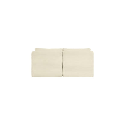 Shaggy Cream Corduroy Performance Fabric Modular Sofa