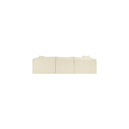 Shaggy Cream Corduroy Performance Fabric Modular Sectional