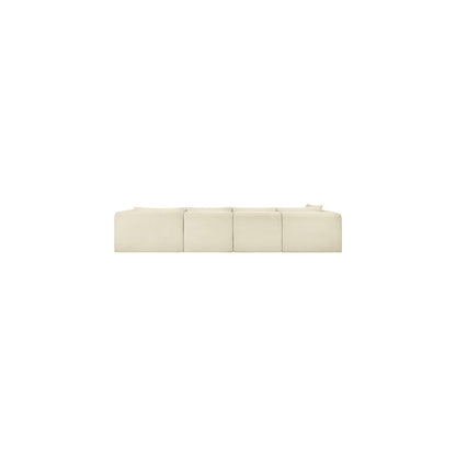 Shaggy Cream Corduroy Performance Fabric Modular Sectional