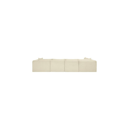 Shaggy Cream Corduroy Performance Fabric Modular Sectional