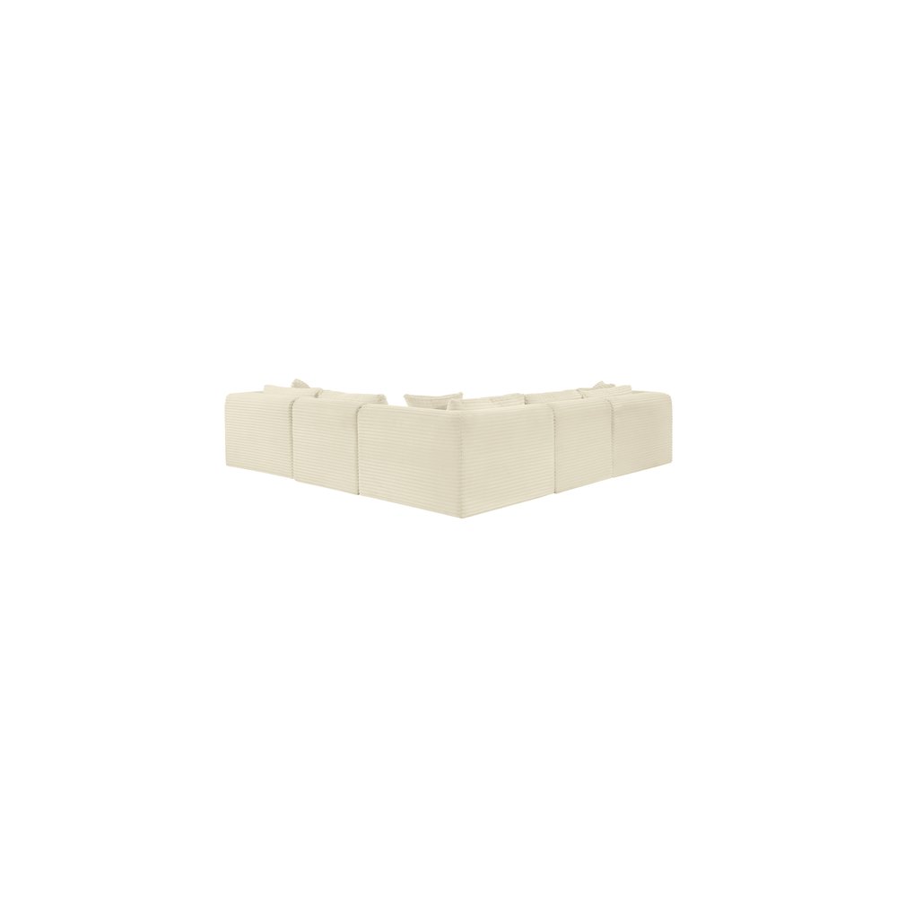 Shaggy Cream Corduroy Performance Fabric Modular Sectional