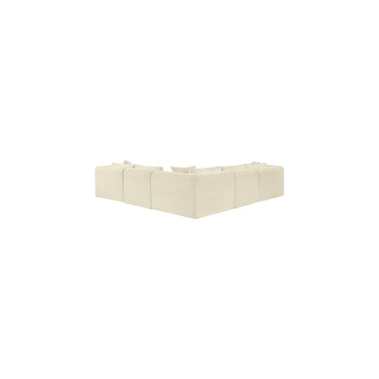 Shaggy Cream Corduroy Performance Fabric Modular Sectional