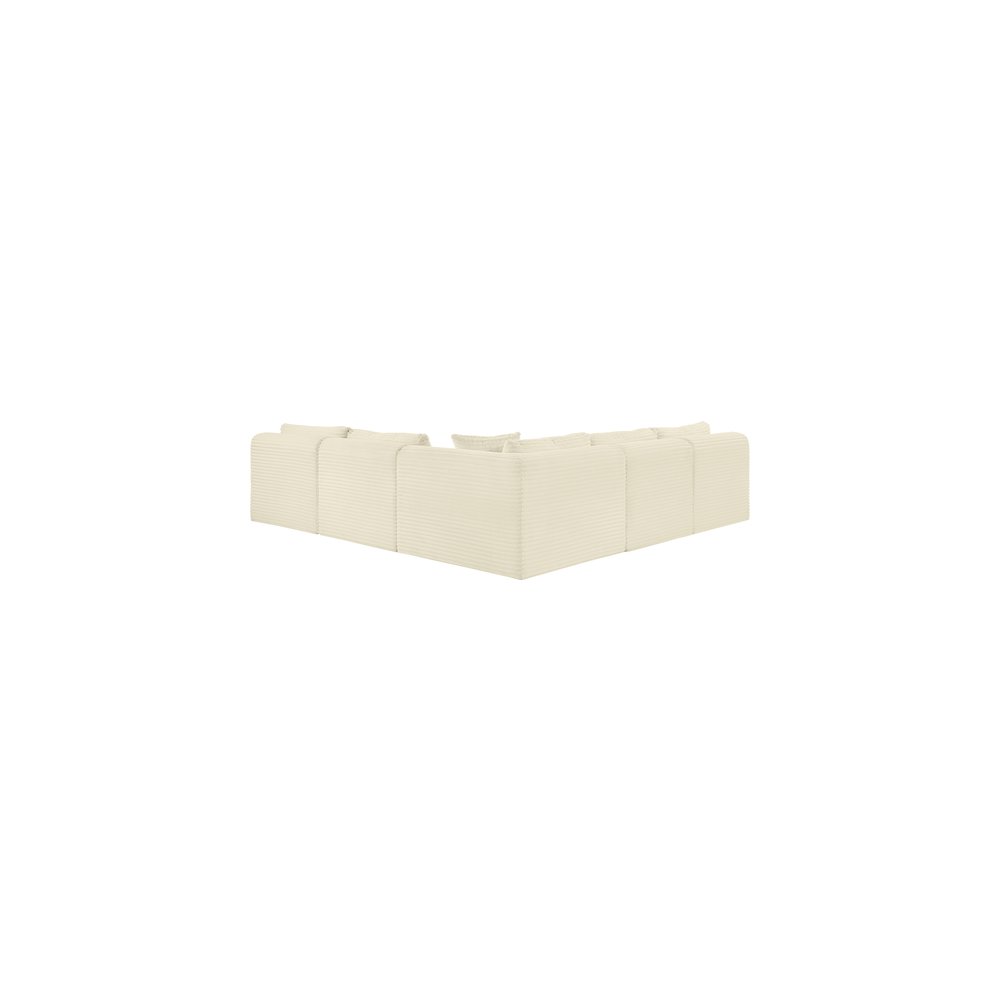 Shaggy Cream Corduroy Performance Fabric Modular Sectional