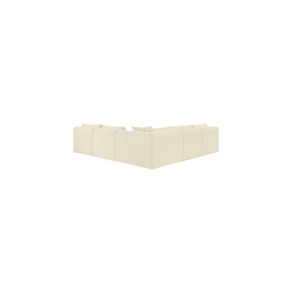 Shaggy Cream Corduroy Performance Fabric Modular Sectional