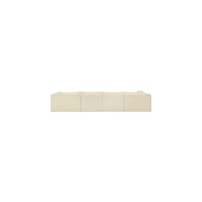 Shaggy Cream Corduroy Performance Fabric Modular Sectional