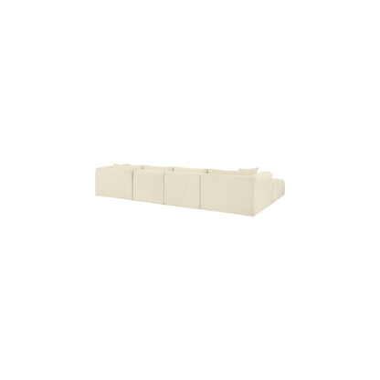 Shaggy Cream Corduroy Performance Fabric Modular Sectional