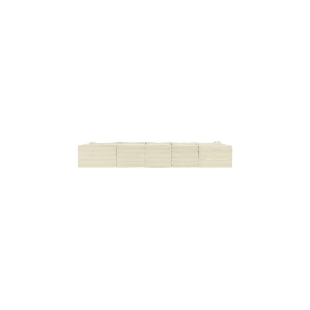 Shaggy Cream Corduroy Performance Fabric Modular Sectional