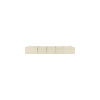 Shaggy Cream Corduroy Performance Fabric Modular Sectional
