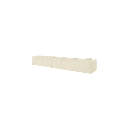 Shaggy Cream Corduroy Performance Fabric Modular Sectional