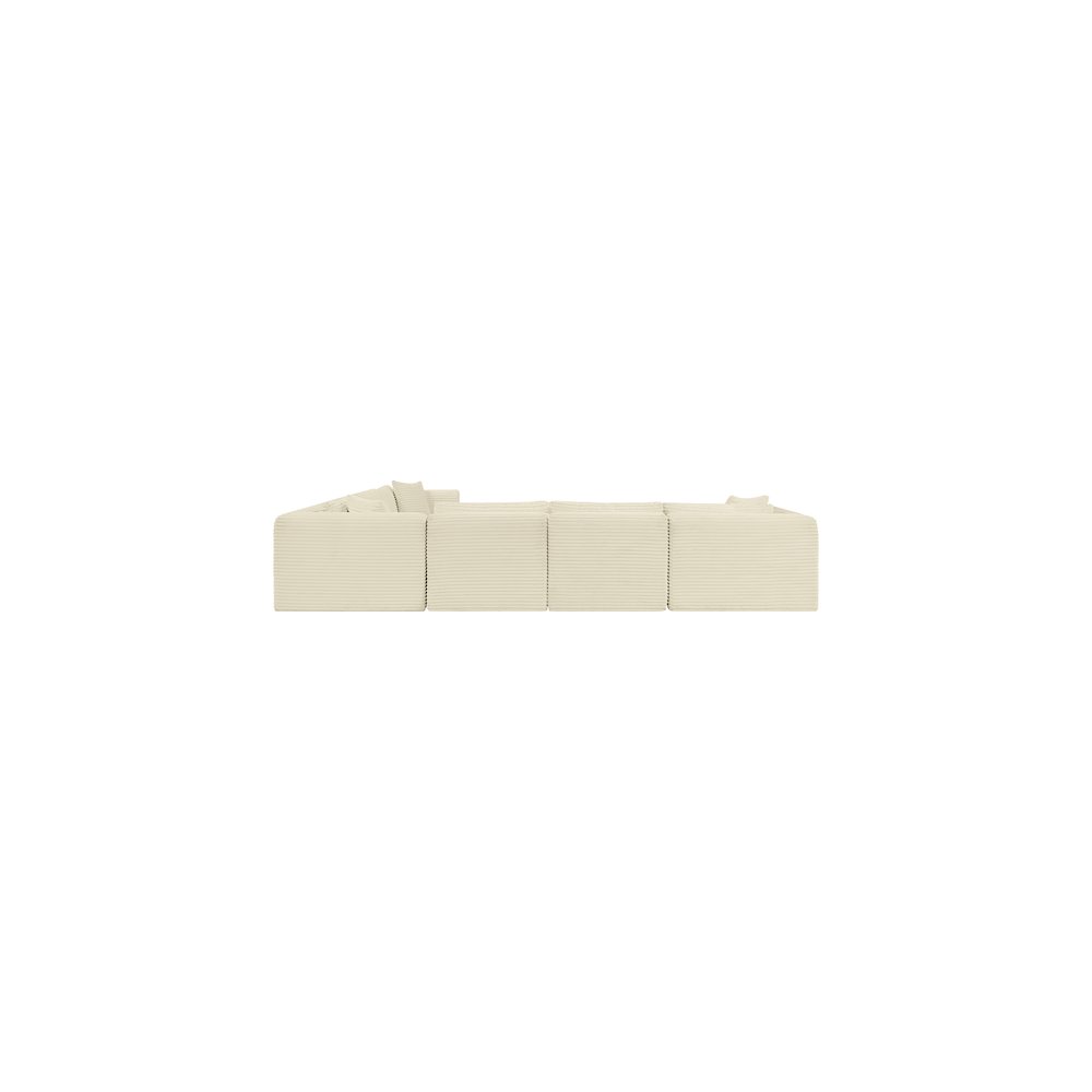 Shaggy Cream Corduroy Performance Fabric Modular Sectional