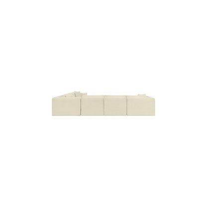 Shaggy Cream Corduroy Performance Fabric Modular Sectional