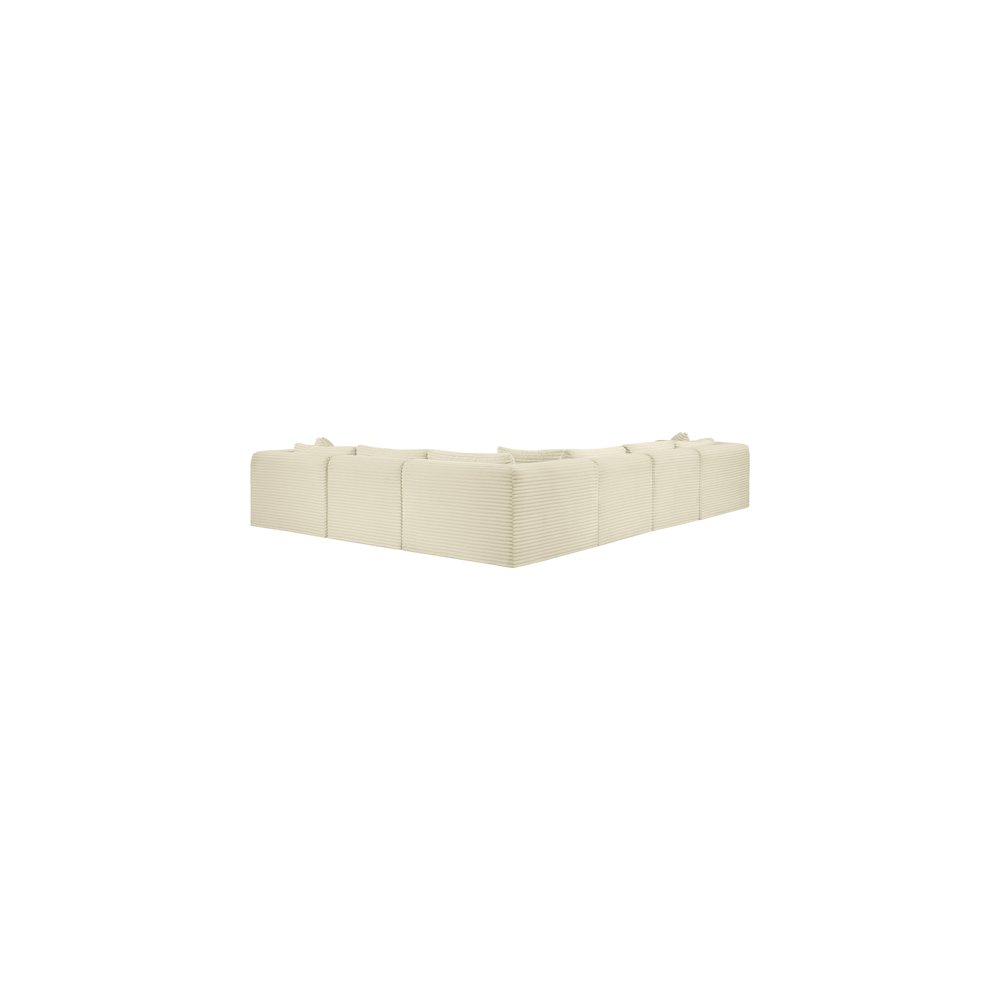 Shaggy Cream Corduroy Performance Fabric Modular Sectional