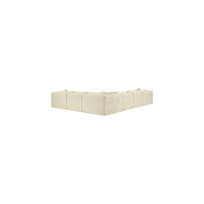 Shaggy Cream Corduroy Performance Fabric Modular Sectional
