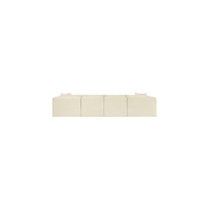 Shaggy Cream Corduroy Performance Fabric Modular Sectional