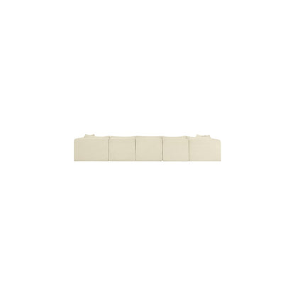 Shaggy Cream Corduroy Performance Fabric Modular Sectional