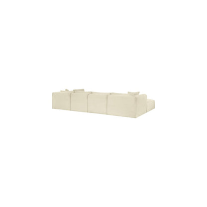 Shaggy Cream Corduroy Performance Fabric Modular Sectional