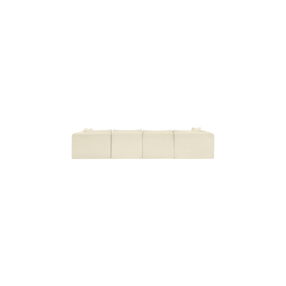 Shaggy Cream Corduroy Performance Fabric Modular Sectional