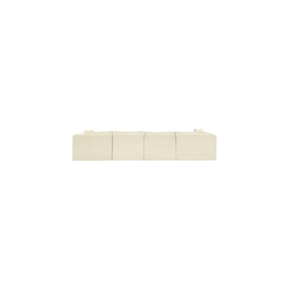 Shaggy Cream Corduroy Performance Fabric Modular Sectional