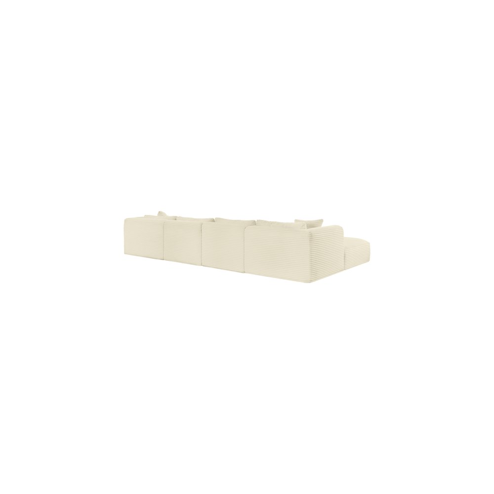 Shaggy Cream Corduroy Performance Fabric Modular Sectional