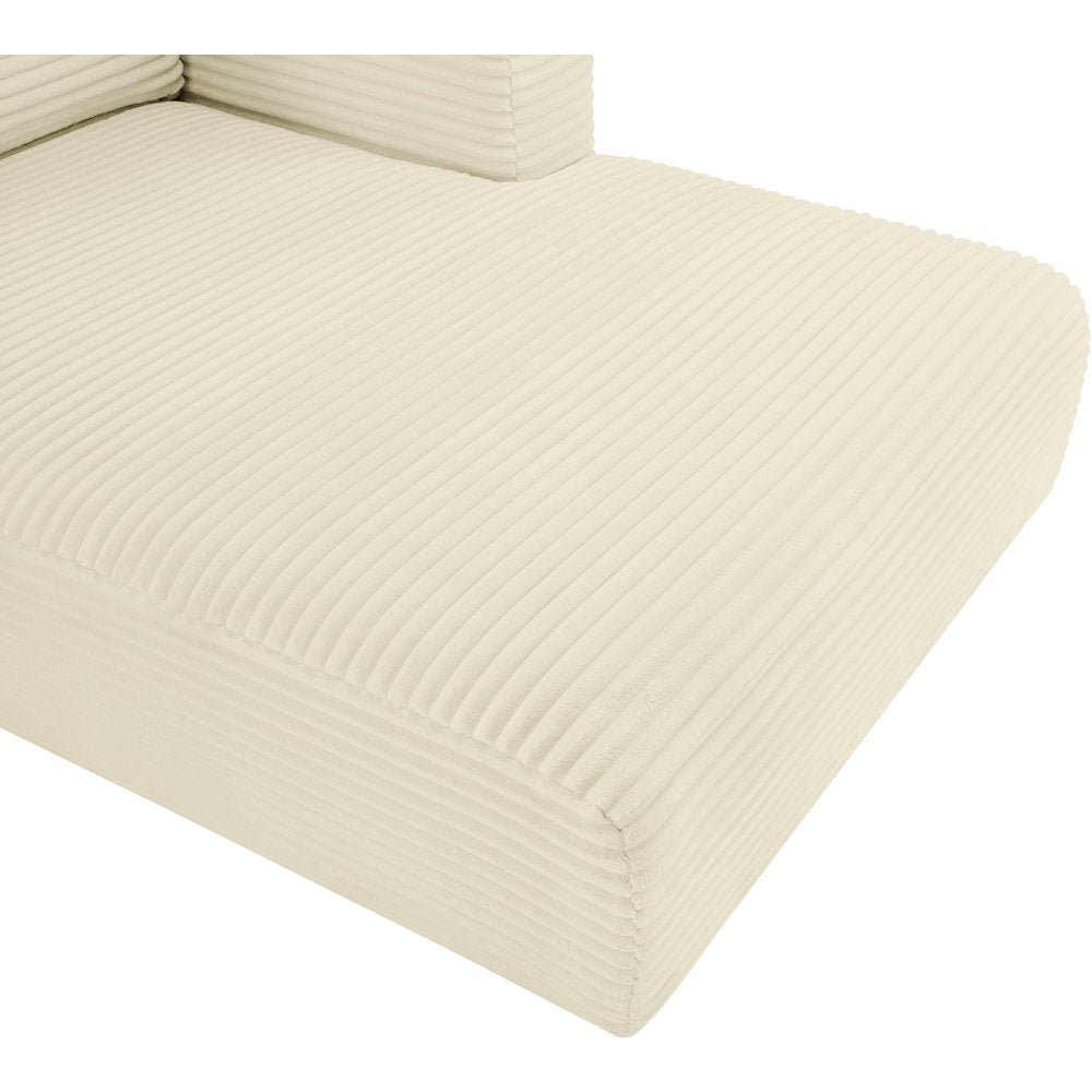 Shaggy Cream Corduroy Performance Fabric Modular Sectional