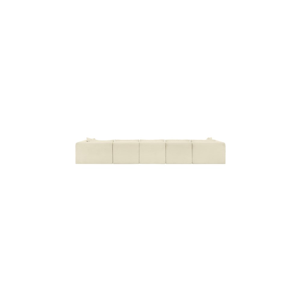 Shaggy Cream Corduroy Performance Fabric Modular Sectional