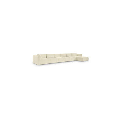 Shaggy Cream Corduroy Performance Fabric Modular Sectional