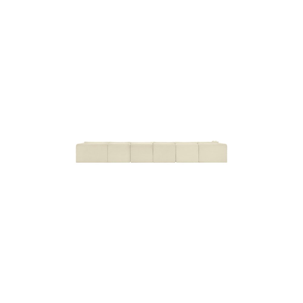 Shaggy Cream Corduroy Performance Fabric Modular Sectional