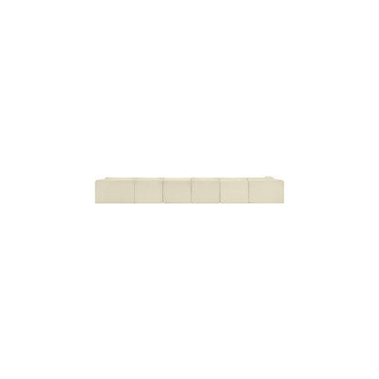 Shaggy Cream Corduroy Performance Fabric Modular Sectional