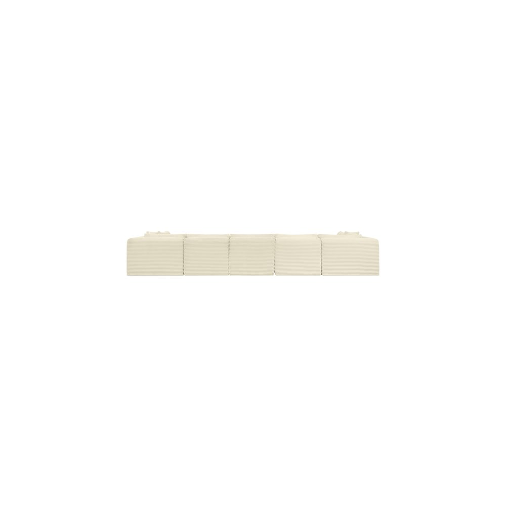 Shaggy Cream Corduroy Performance Fabric Modular Sectional