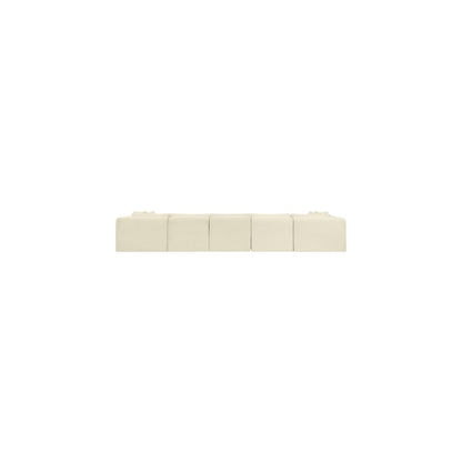 Shaggy Cream Corduroy Performance Fabric Modular Sectional