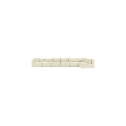 Shaggy Cream Corduroy Performance Fabric Modular Sectional