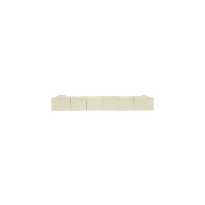 Shaggy Cream Corduroy Performance Fabric Modular Sectional
