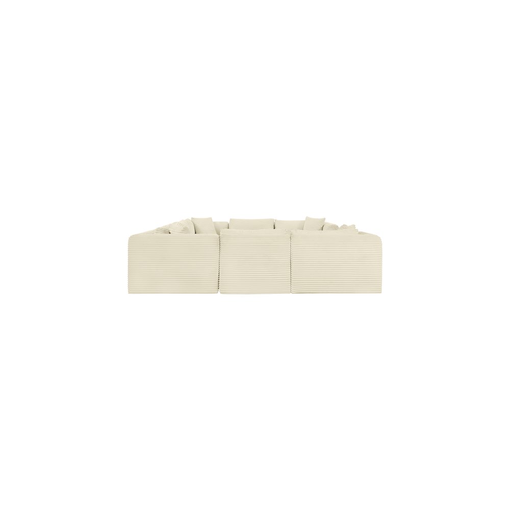 Shaggy Cream Corduroy Performance Fabric Modular Sectional