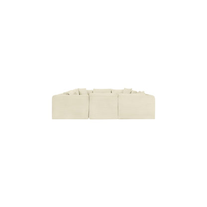Shaggy Cream Corduroy Performance Fabric Modular Sectional