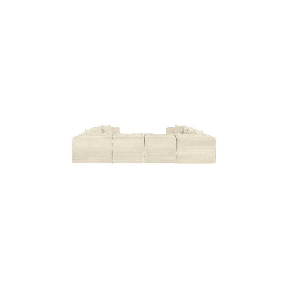 Shaggy Cream Corduroy Performance Fabric Modular Sectional