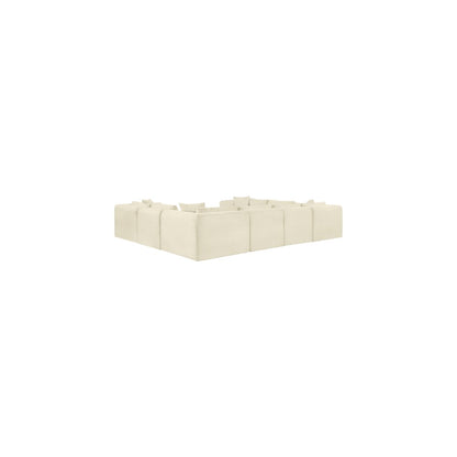 Shaggy Cream Corduroy Performance Fabric Modular Sectional