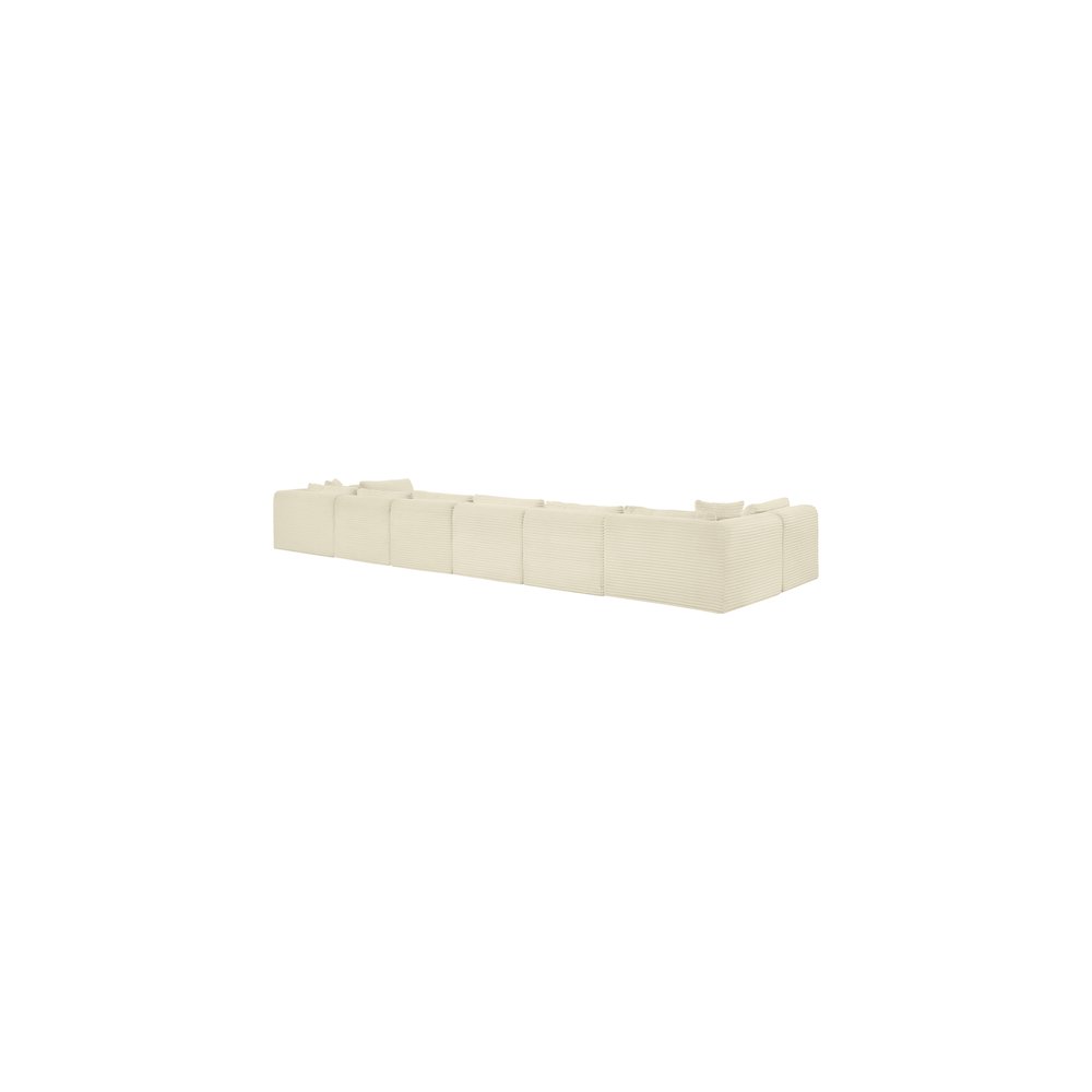 Shaggy Cream Corduroy Performance Fabric Modular Sectional