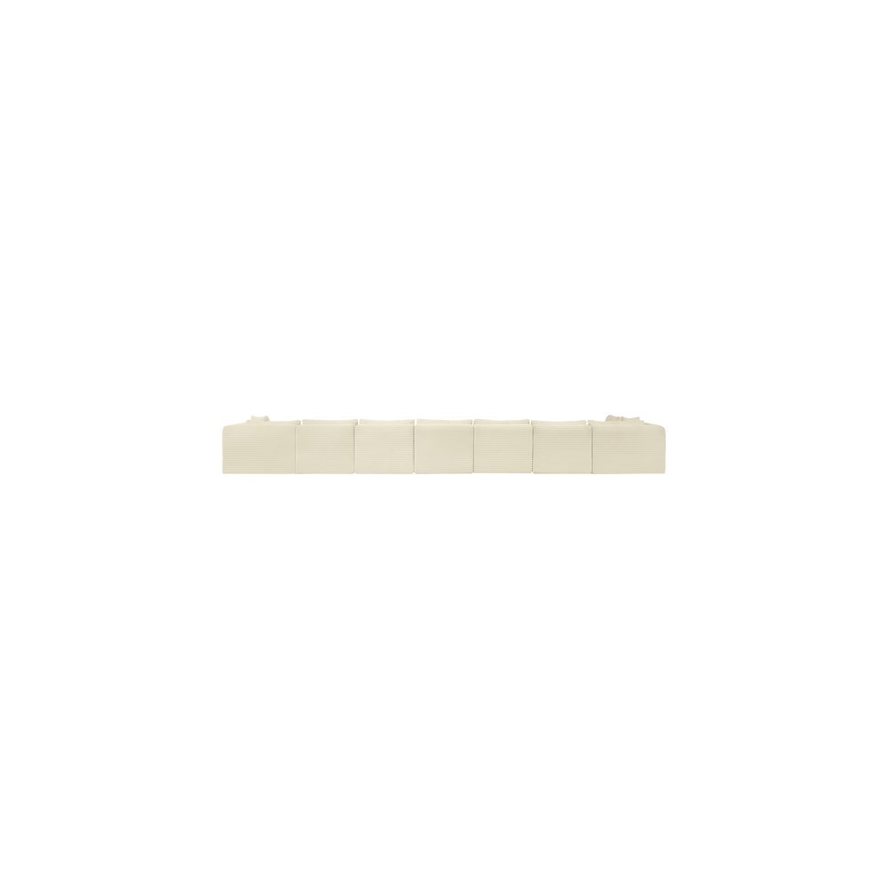 Shaggy Cream Corduroy Performance Fabric Modular Sectional