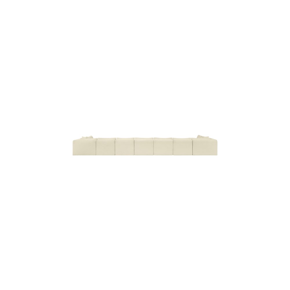 Shaggy Cream Corduroy Performance Fabric Modular Sectional