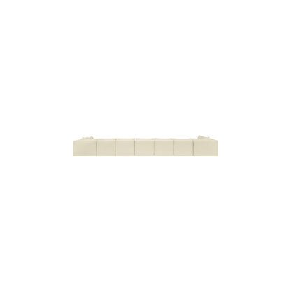 Shaggy Cream Corduroy Performance Fabric Modular Sectional