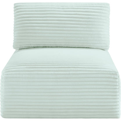 Shaggy Mint Corduroy Performance Fabric Armless Chair