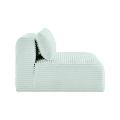 Shaggy Mint Corduroy Performance Fabric Armless Chair