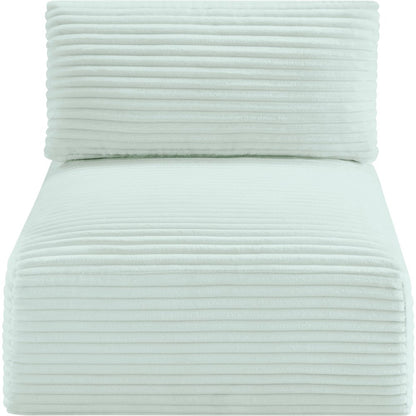 Shaggy Mint Corduroy Performance Fabric Armless Chair